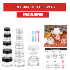 Accmor 10 Pcs Small Glass Jars with Lids for Makeup Travel Containers