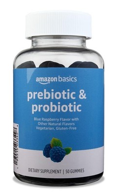 Amazon Brand - Solimo Prebiotic & Probiotic Gummies, 2 50 Count (Pack of 1) 
