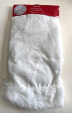 Christmas TREE Skirt White Faux fur trim 48" At Home New
