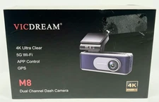 Vicdream 4K Ultra High Definition Dual Channel Dash Camera With GPS Model M8