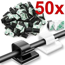 100Pcs Cable Clips Self-Adhesive Cord Management Wire Holder Organizer Clamp US