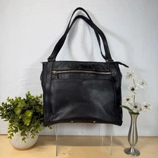 Great American Leather Works Black Leather Tote Bag Shoulder Bag Purse