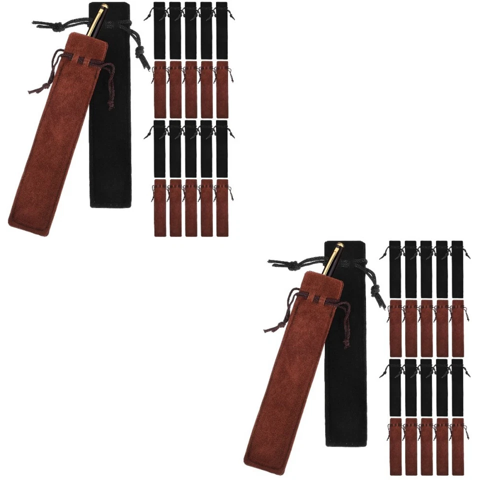 100 Pcs Velvet Pen Pouches Drawstring Pen Bags Single Pen Holders Packaging Pen - Image 2 of 4