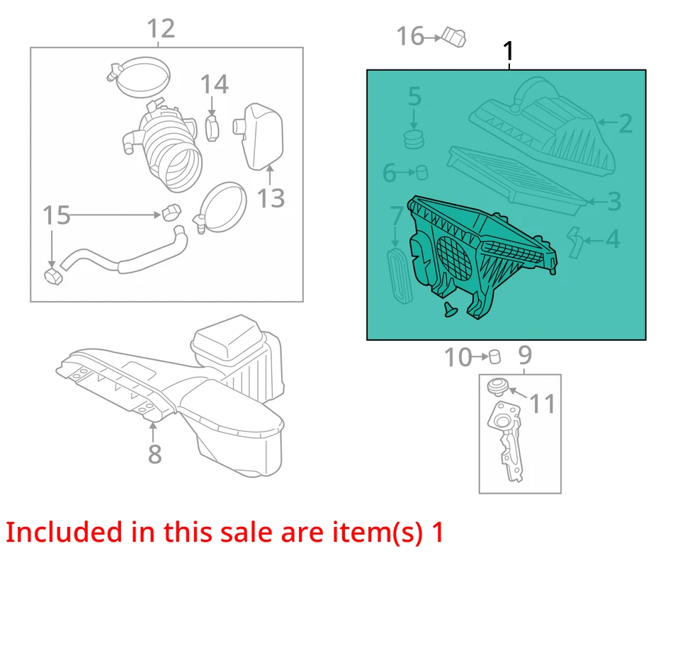 Tubo de manguera de conducto de admisión de filtro de aire Hyundai Azera 2012-2017 JTYG1 Foto 3 de 4