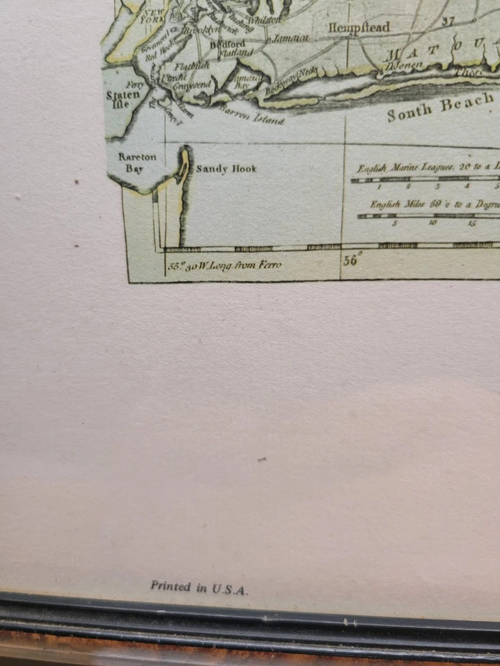 Reprint Bowles Map Of New England 1780 Framed - Image 4 of 4