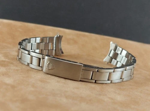 Ladies ROLEX Oyster Steel Folded Bracelet 7834, w/ 13mm Ends. Circa 1960’s