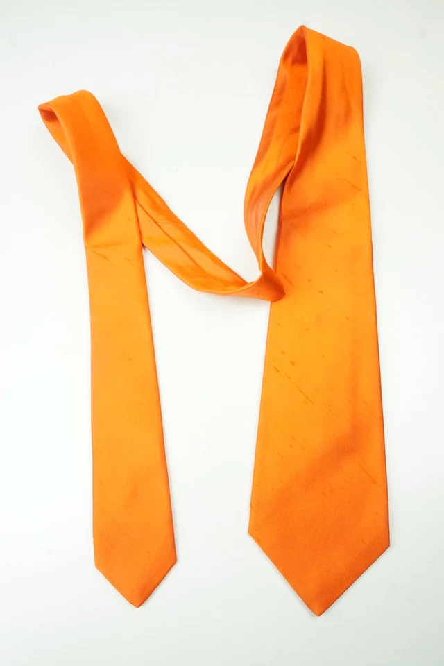 Kiton Shantung тыквы оранжевый семь сложить шелковый галстук сделано в Италии новый - Изображение 2 из 4