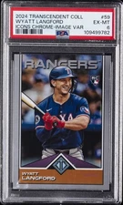 2024 TRANSCENDENT COLLECTION ICON CHROME IMAGE VARIATION WYATT LANGFORD RC PSA 6