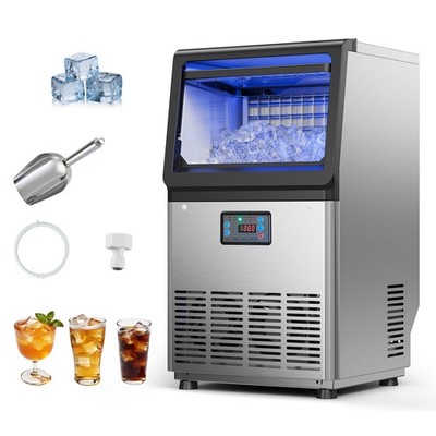 VEVOR Commercial Ice Maker 80 lbs/24h Ice Machine 13 lbs Storage Bar Restaurant
