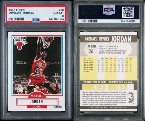 1990 Fleer Michael Jordan #26 PSA 8 NM-MT Chicago Bulls Hall of Fame
