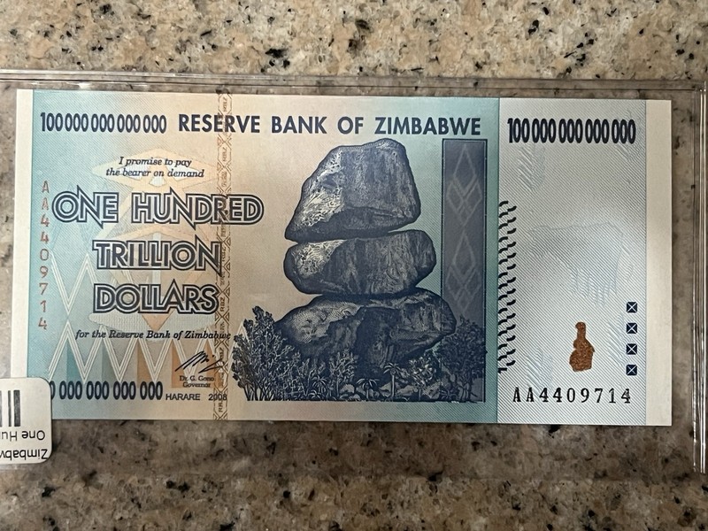 2008 Zimbabwe Z$100 Trillion Banknote - Reserve Bank of Zimbabwe
