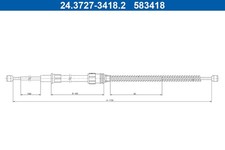 ATE Bremsseil Seilzug Feststellbremse 24.3727-3418.2 für VW POLO 6 AW1 BZ1 AE1 4
