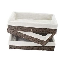 3Pcs Paper Rope Woven Storage Baskets, Delicate Storage Box for