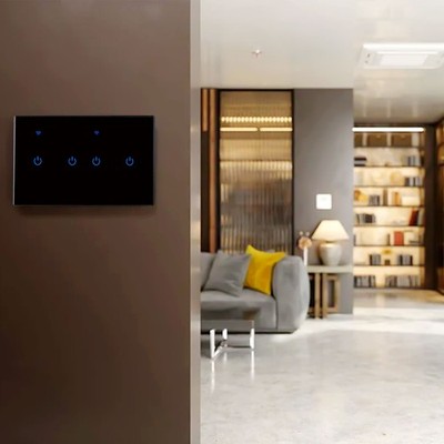 Smart Home Touch Switch Black Design Voice & Remote Control WiFi Enabled