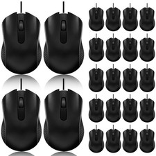 12 Pack Wired Mouse Bulk Computer Mice Ergonomic Plug and Play USB Classroom