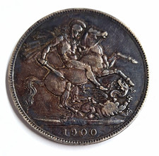 1900 Queen Victoria Crown Coin Uncertified 0.925 Silver Ungraded LXIV My Ref: ET
