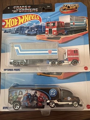 Hot Wheels 1:64 Transformers Optimus Prime Track Fleet & Hype Hauler DC 
