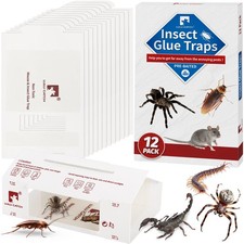 LULUCATCH Glue Traps,12 Pack Mouse Traps Indoor for Home, 12 Pack, White