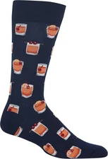 Hot Sox Men's Fun Cocktail Drinks Crew Socks - 1 Pair Pack - Happy Hour Cool