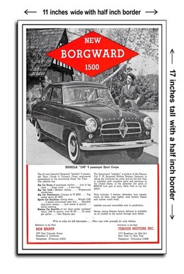 1955 Borgward Isabella 1500 6 Passenger Sport Coupe - 11x17 Poster Art Print