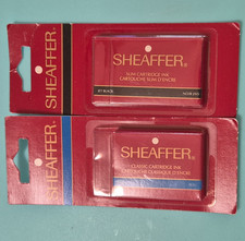 Sheaffer Skrip Pen Ink Cartridge Refills, Black & Blue. Eight blue, one black.