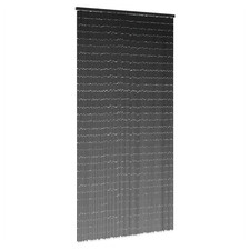 Tenda Porta Insetti Grigio Scuro Bambù 100x200 cm Asta Legno Massello di Pino Ganciata