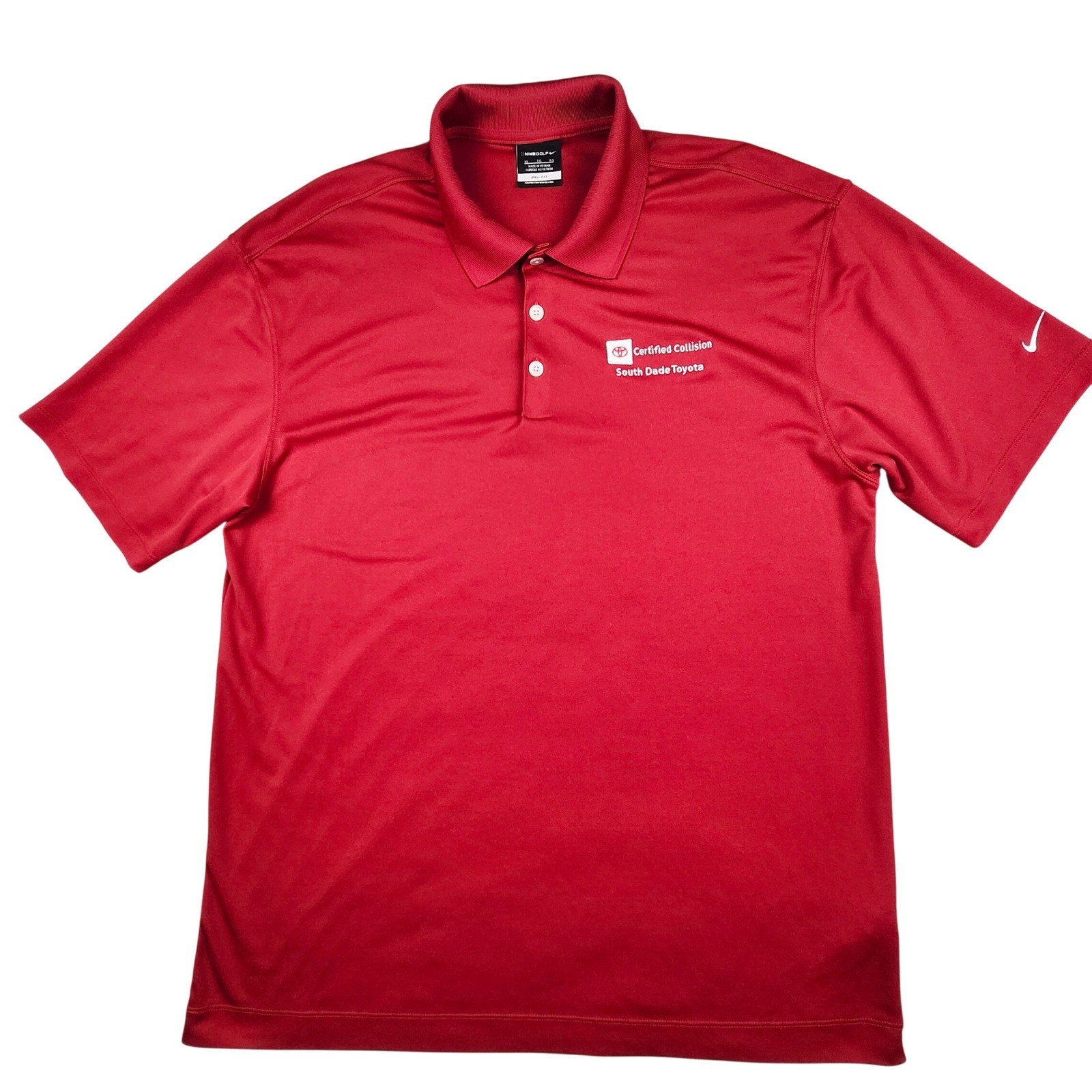Nike Golf Dri-FIT Red Polo Shirt Mens XL Toyota Short Sleeve Wicking Performance thumbnail 3