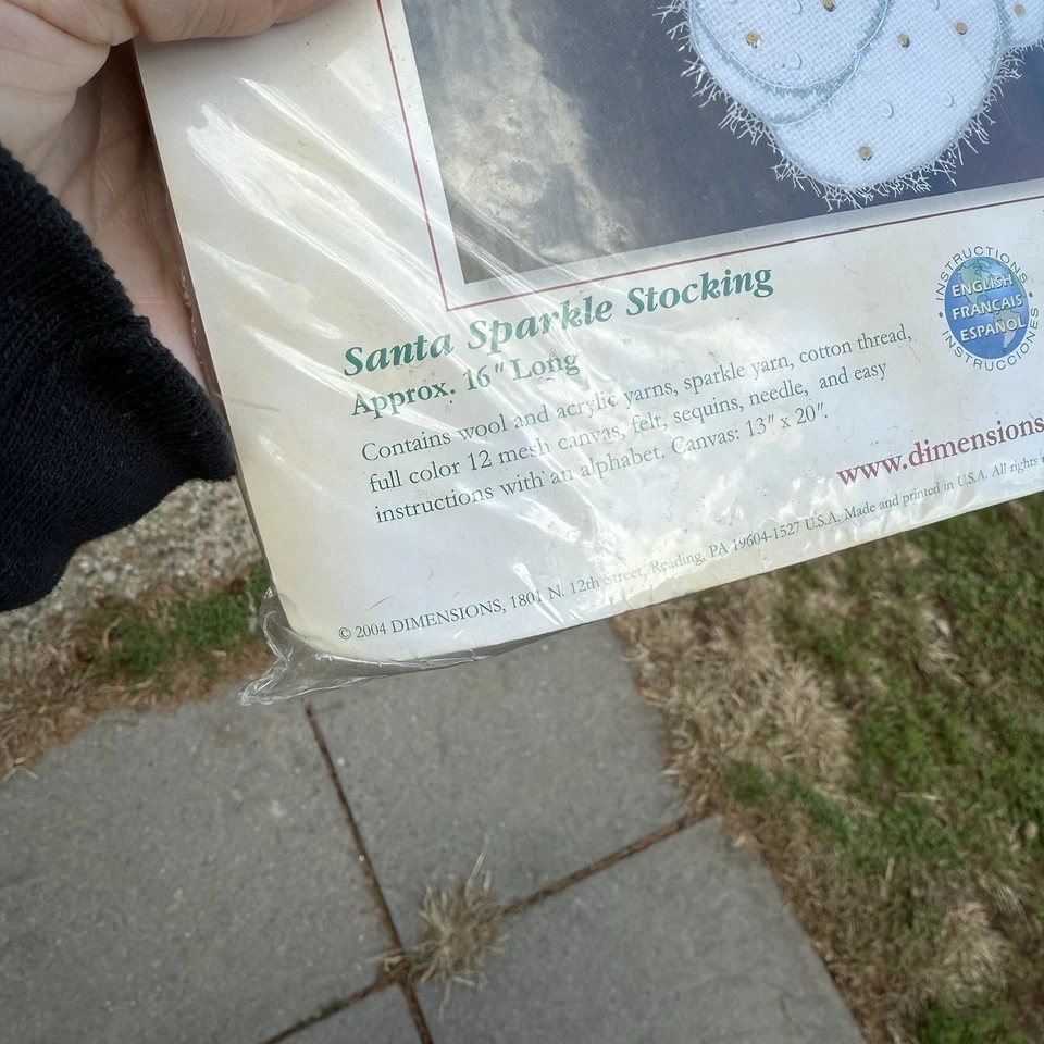 Vintage Dimensions Santa Sparkle Stocking Needlepoint Kit Complete - image 2 of 3