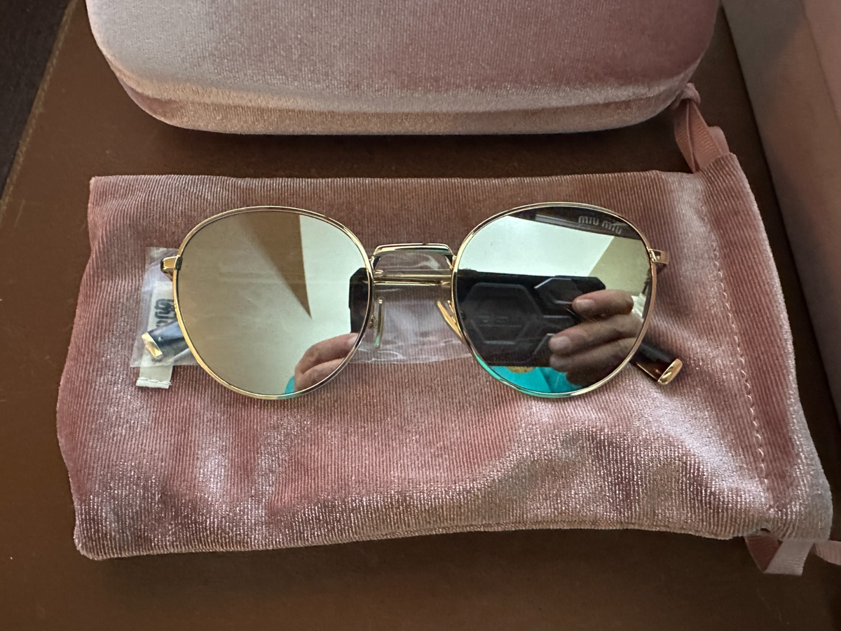 Miu Miu MU55ZS 5AK07F Sunglasses Gold Round Frame Sunglasses Woman Miu Miu MU 55ZS 5AK07F - price: €240.50  main image 4