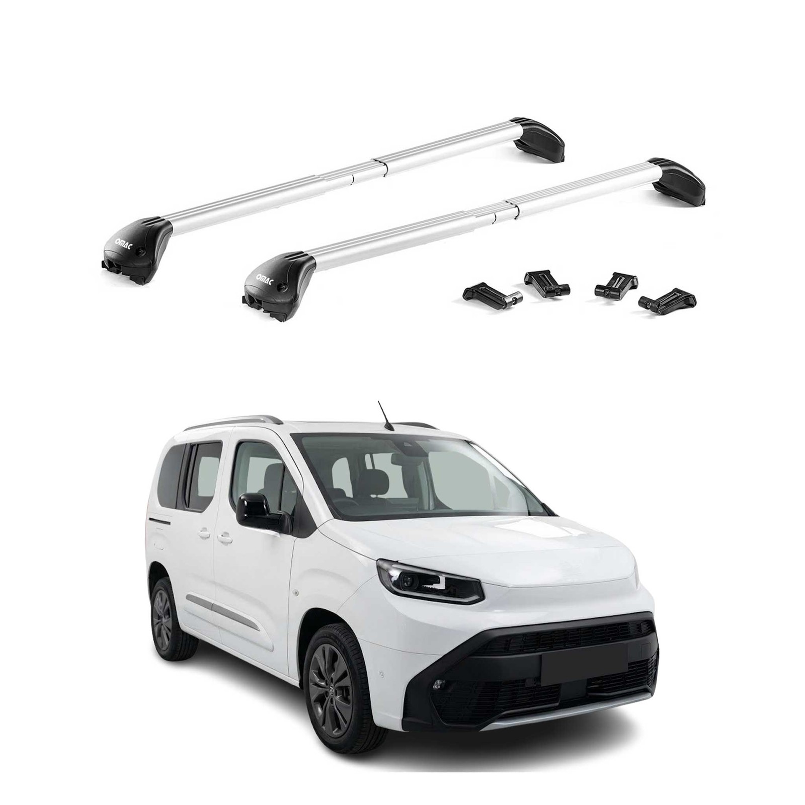 Barres de toit robustes Toyota Proace City Verso 2023-2026 Facelift pour coffre de toit