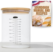 50oz Sourdough Starter Jar Glass with Recipes Kit Large Capacity Wide Mouth lid