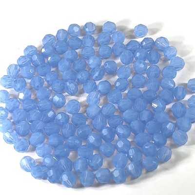Preciosa Genuine Czech Round MC Faceted Crystals, Sky Blue Opal Beads, 6mm, 8mm