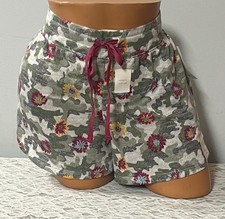 Secret Treasure Women's Sleep Knit Shorts Gray CAMO 3XL
