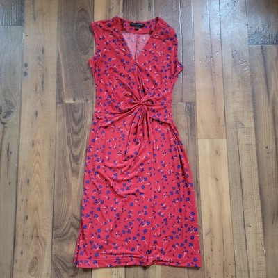 Banana Republic XXS P Romantic Red Floral Dress Twist Front Valentine s Day Date