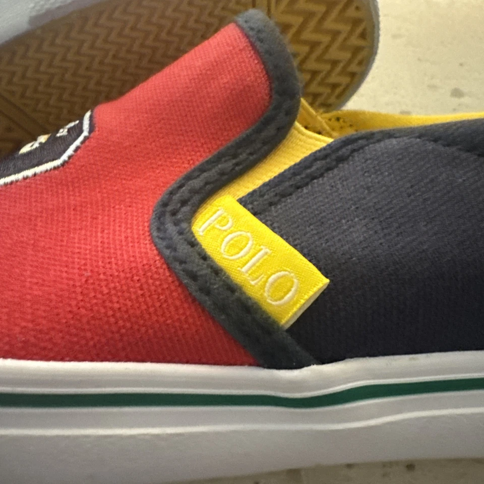 Mocassim POLO Ralph Lauren para crianças multicolorido novo sem etiquetas tamanho 3 - Imagem 4 de 4