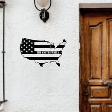 Custom Family Name Patriotic National Flag Metal Sign Custom Family Name Patriotic National Flag Metal Sign - Image 1