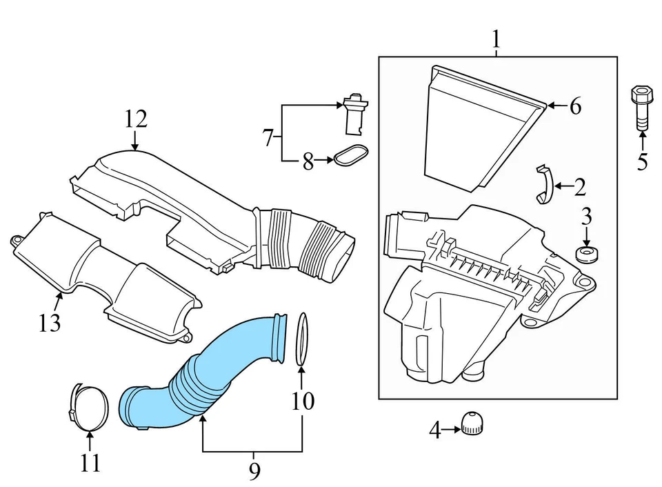 2012-2015 BMW X1 2.0L - AIR Intake DUCT 7632501 - Image 3 of 4