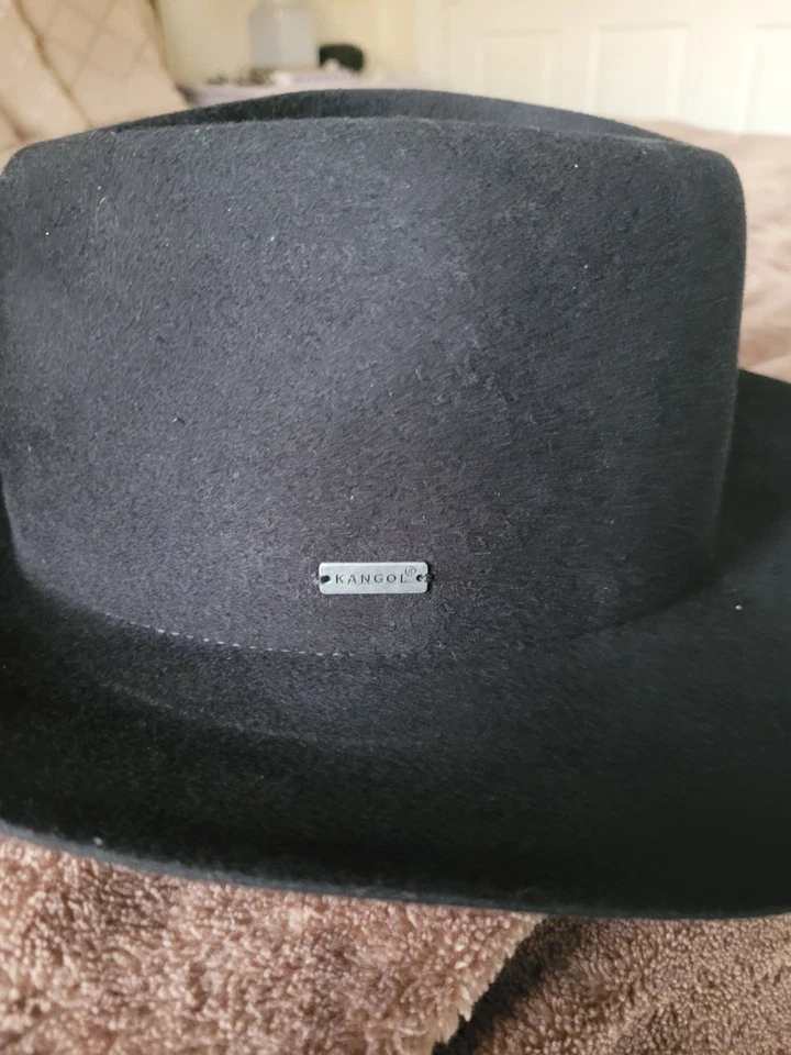 Sombrero de lana mediano negro Kangol Barclay Trilby con conjunto de alfileres pluma nuevo Foto 2 de 4