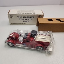 1991 Ertl die cast coin bank 1926 Seagrave fire truck 9823 Chevrolet Red NIB
