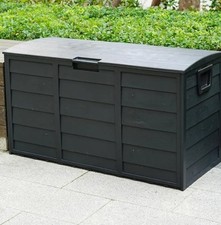 Large Garden Storage Box Plastic Outdoor Shed Utility Chest Tools Toys Wood
