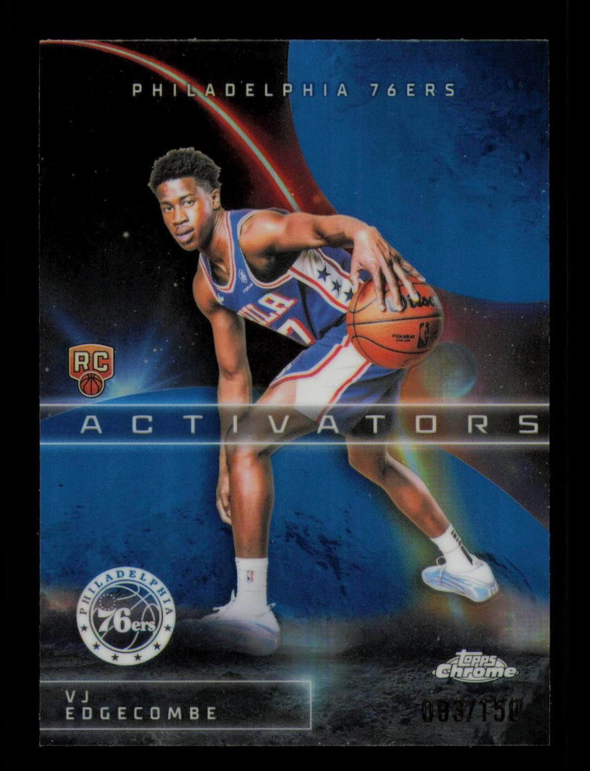 2025-26 Topps Chrome #AC-13 VJ Edgecombe Activators Blue Refractor #93/150