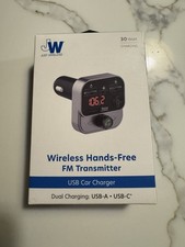 Just Wireless FM Transmitter with USB-C and USB-A Charging Port - Black