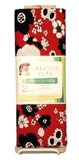 Creative Cuts 2 Yards Cotton Prints Red Black White Floral Bold Quilting Sewing