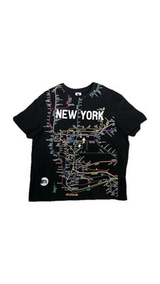 Men's NYC New York City Manhattan MTA Licensed Subway Map T-Shirt XXL