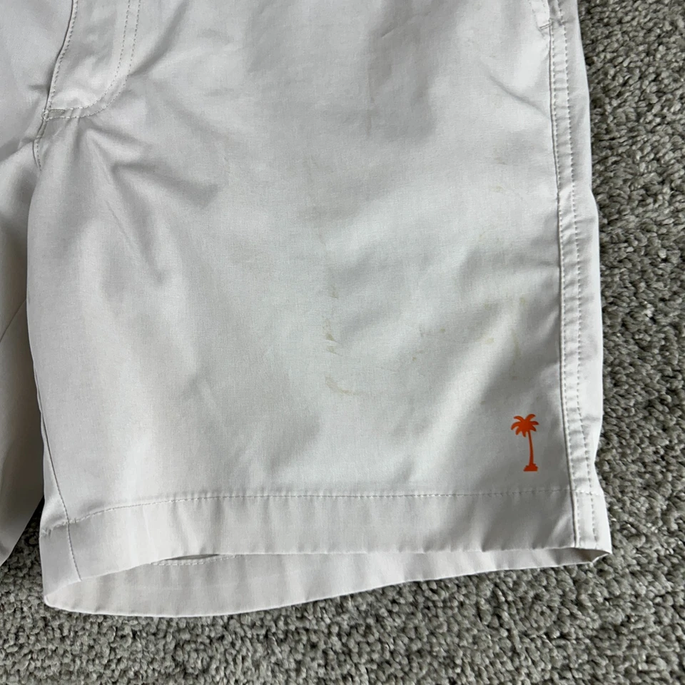 Pantalones Cortos Margaritaville Para Hombre 32 Beige Rendimiento Chino Naranja Palma Logo Híbrido Foto 4 de 4