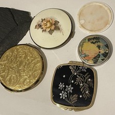 Vtg Compacts Lot Of Four Three