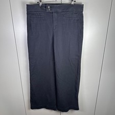LOFT Palmer Wide Leg Pants Women's Size 10 Charcoal Gray Casual Trousers