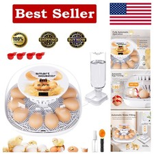12 Egg Incubator with Automatic Turning and LED Candler for Hatching Poultry