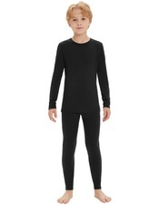 Unisex Kids 100 Merino Wool Base Layer Set Lightweight Thermal Underwear Set...