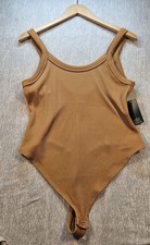 wild fable women s Light Brown Rib Knit Bodysuit XXL